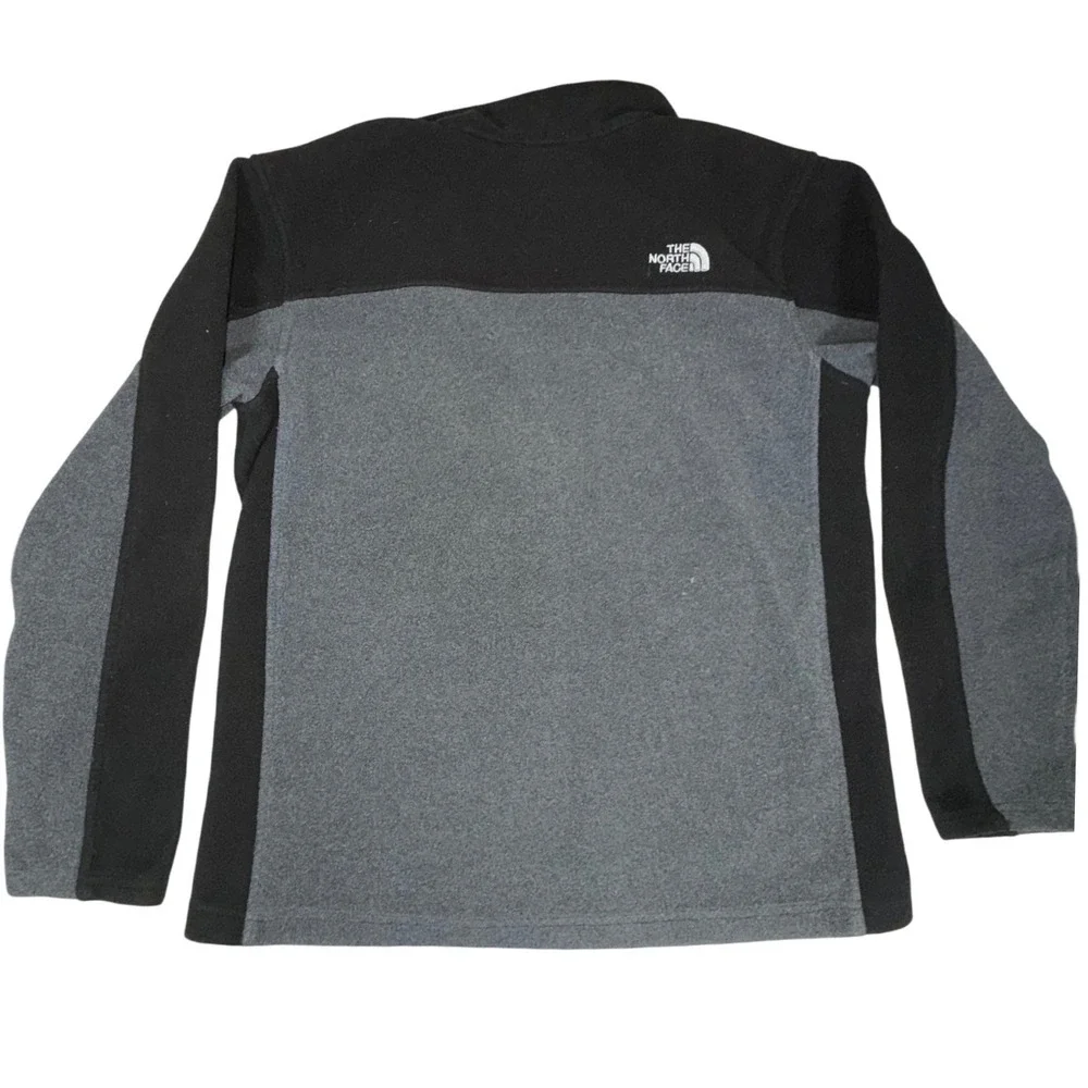 The North Face Full Zip Fleece Jacket Boys XL 18/20 Gray Black Colorblock